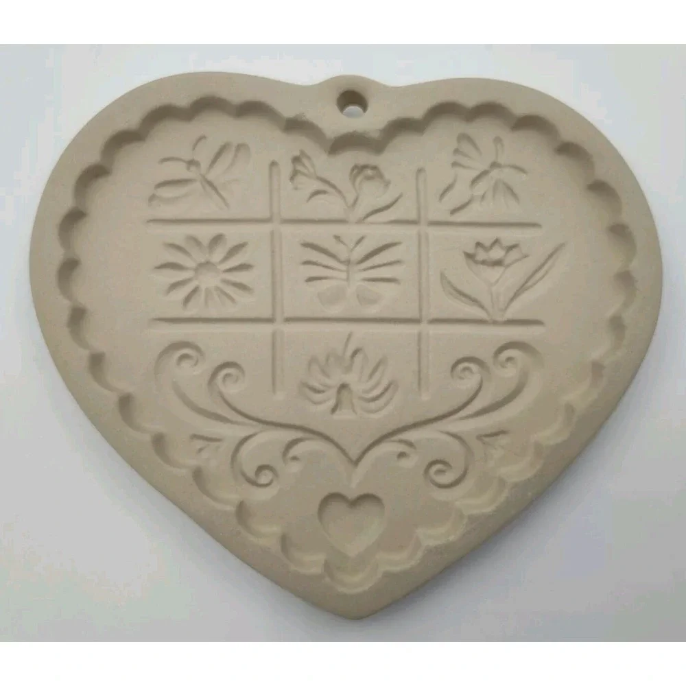 Pampered Chef 96' GARDENS OF THE HEART Clay Mold SEE‎ PICS NOT USED